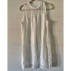 NWOT High Neck White Lace Dress